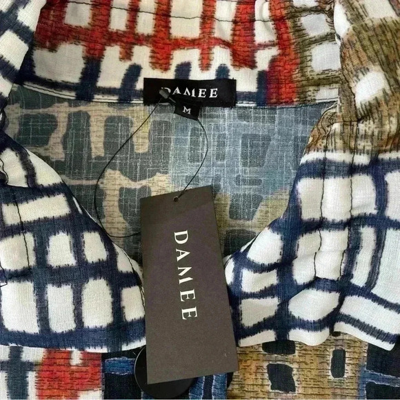 Damee COLOR BLOCK GRIDS Blouse Size M NWT - Picture 4 of 10